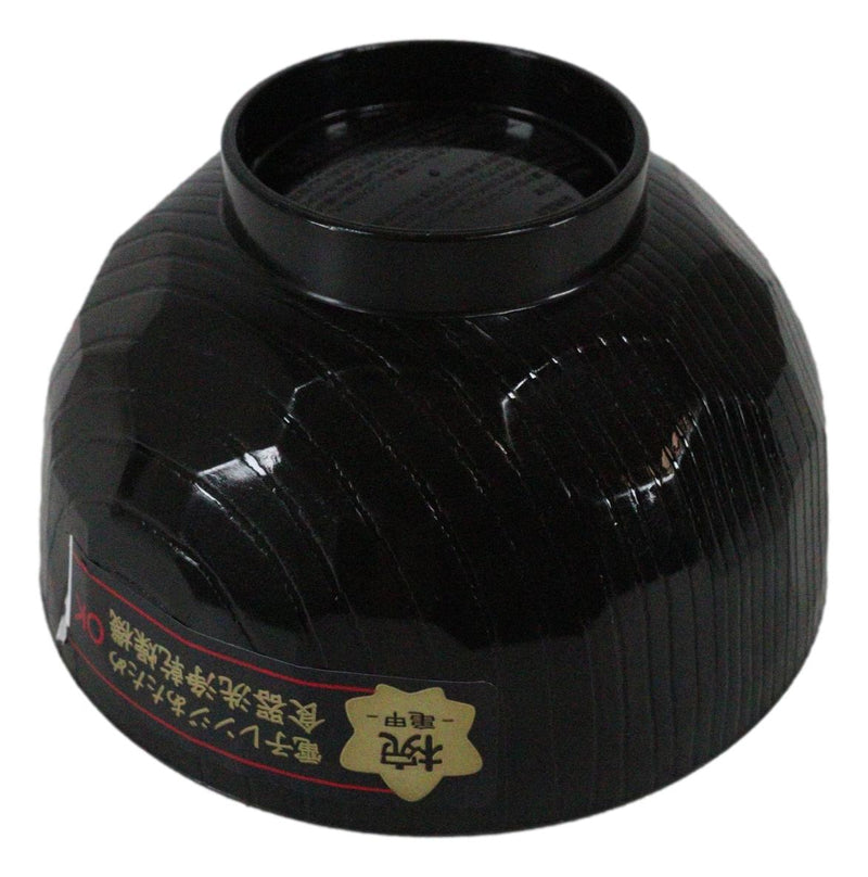 Japanese Black Red Lacquer Copolymer Plastic Rice Bowl Beehive Pattern Set Of 6