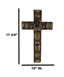 Rustic Christian Inspirational Bible Verses Layered Tree Rings Wall Cross Plaque
