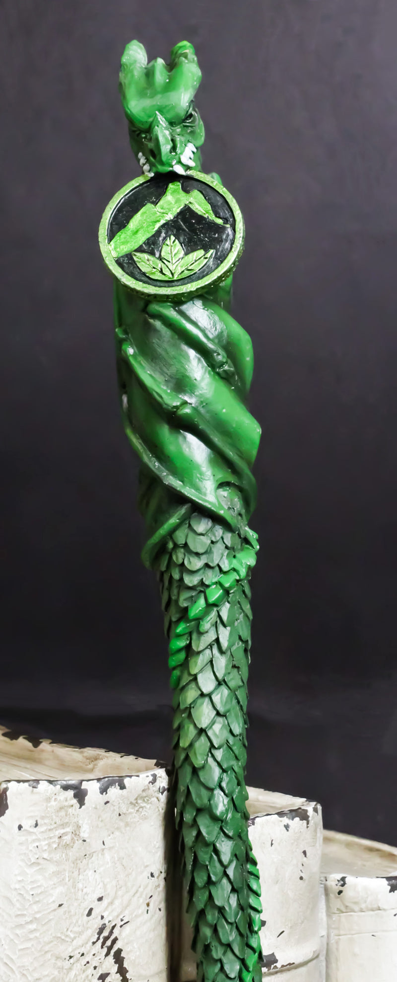 Green Earth Gaia Soul Drake Elemental Dragon Fantasy Cosplay Magic Wand 14" L