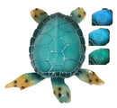 Ocean Colorful LED Lighted Shell Green Giant Sea Turtle Swimming Figurine 10.5"L