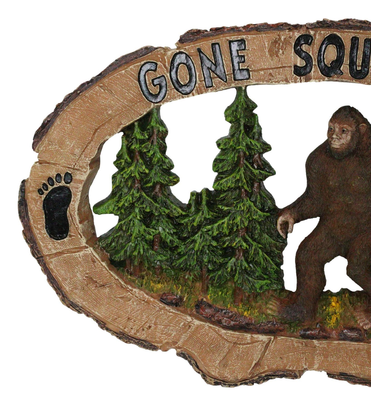 Rustic Forest Sasquatch Big Foot by Pine Trees Gone Squatchin' Wall Decor Plaque