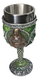 Green Wicca Triple Goddess Maiden Mother Crone Witchcraft Wine Goblet Chalice