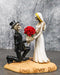 Love Never Dies Wedding Bride Groom Skeletons With Roses Cake Topper Figurine