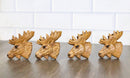 Set Of 4 Western Rustic Forest Elk Moose Faux Wooden Cabinet Door Pull Knobs