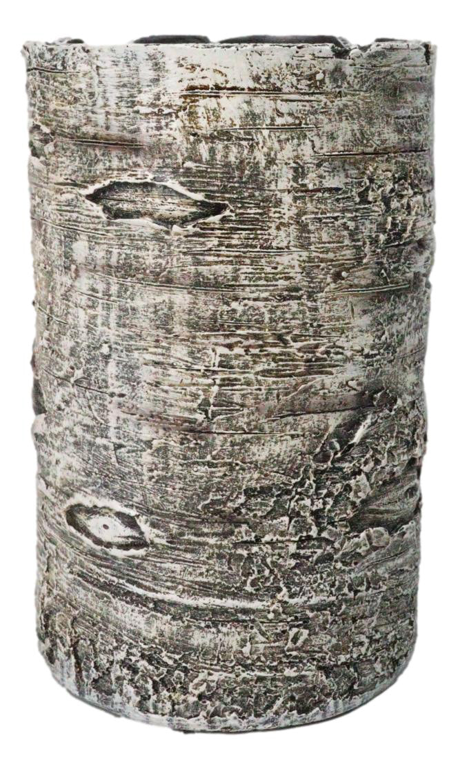 Red Cardinal Faux Birchwood Tree Pillar Candle Holder Rustic Songbird Figurine