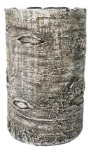 Red Cardinal Faux Birchwood Tree Pillar Candle Holder Rustic Songbird Figurine