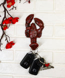 Set of 2 Cast Iron Red Nautical Cajun Creole Crawfish Lobster Tail Wall Hooks