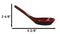 Contemporary High Gloss Red Black Melamine Asian Soup Spoons Pack Of 12 Set