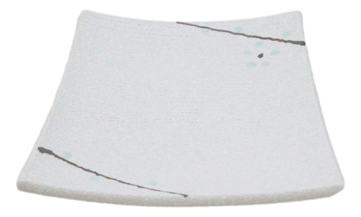 Set Of 6 Yukino Hana Snowflakes Square Appetizer Dessert Salad Ceramic Plates