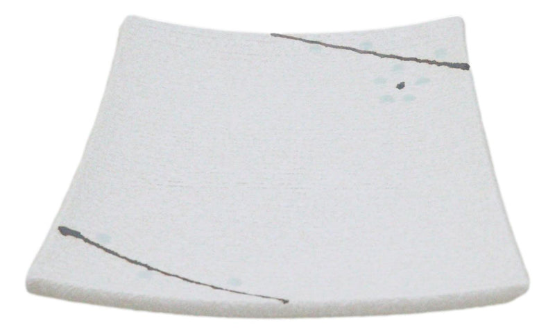 Set Of 6 Yukino Hana Snowflakes Square Appetizer Dessert Salad Ceramic Plates
