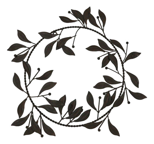 Set of 4 Large 17" Colorful Metal Tree of Life Floral Wreath Medallion Circle