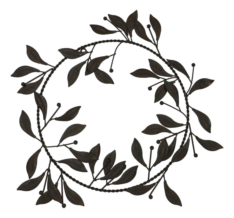 Set of 4 Large 17" Colorful Metal Tree of Life Floral Wreath Medallion Circle