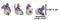Set Of 4 Purple Spyro Baby Dragon Hatchlings Breaking Out Of Eggs Figurines