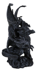 Gothic Faux Stone Ancient Legendary Five Headed Dragon Hydra Roaring Figurine