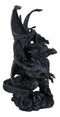 Gothic Faux Stone Ancient Legendary Five Headed Dragon Hydra Roaring Figurine