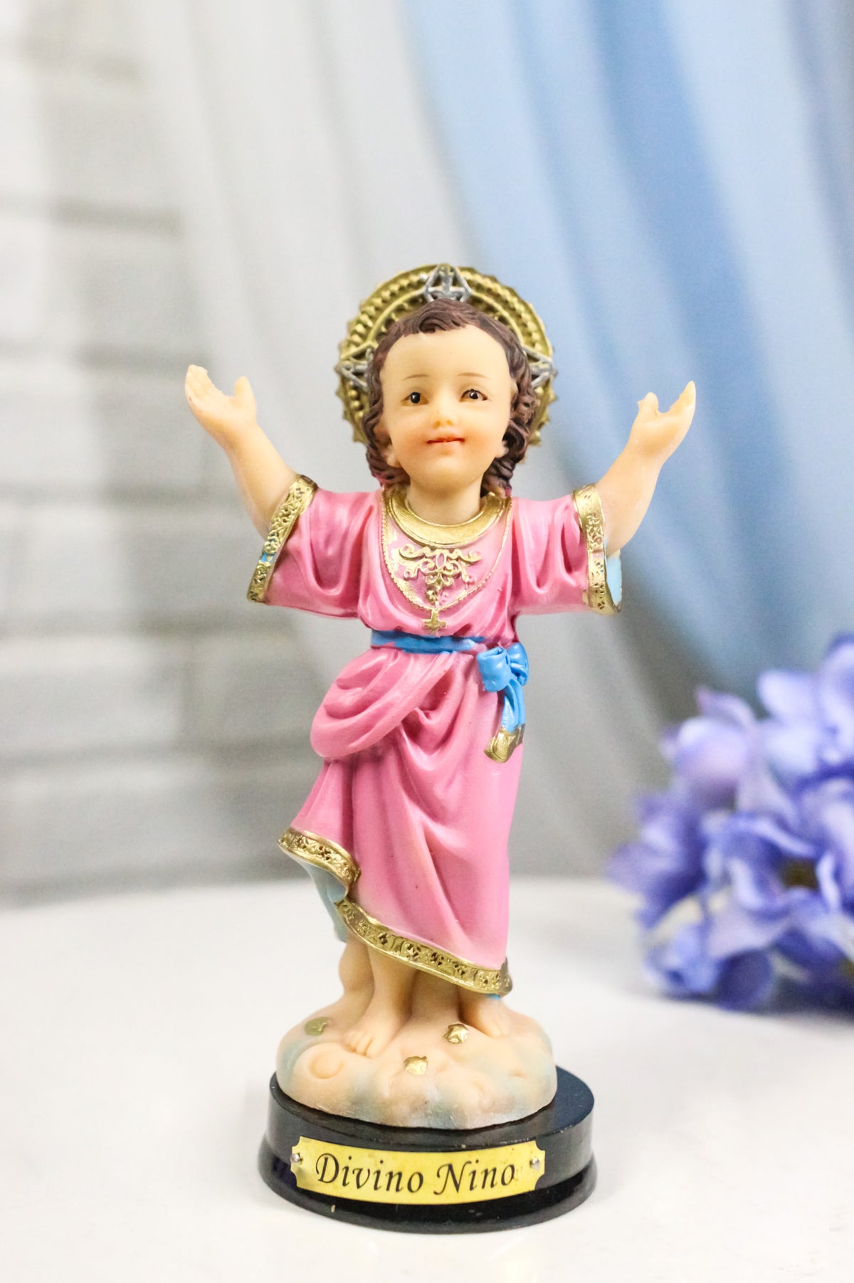 Catholic Christian Santo Nino Divine Child Jesus Christ Figurine With Base 5"H - Ebros Gift
