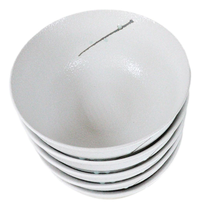Set Of 5 Ceramic Yukino Hana Collection Medium Soup Cereal Salad Rice Bowls 24oz