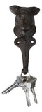 Pack Of 2 Cast Iron Farmhouse Rustic Pig Head Wall Coat Keys Leash Hats Hook