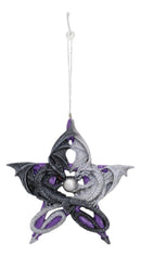 Anne Stokes Fantasy Pentagram Yin Yang Dragons Tree Hanging Ornament Figurine
