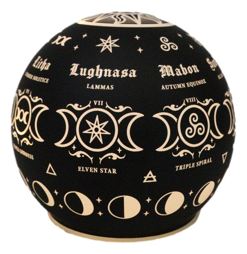 Pagan Calendar Wheel Of The Year Triple Moon Sacred Symbols LED Globe Light