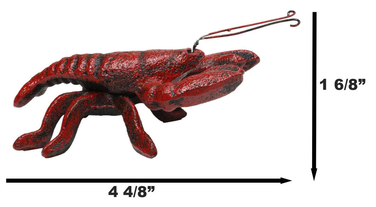 Pack Of 2 Cast Iron Nautical Cajun Creole Mini Baby Lobster Decorative Figurines