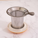 Orange Flowers Nature 15oz Porcelain Tea Mug With Lid & Stainless Steel Infuser
