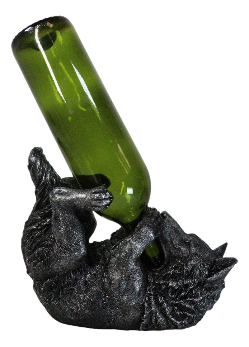 Full Moon Werewolf Rustic Woodlands Native Gray Wolf Wine Holder Figurine 9"L