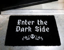 Enter The Dark Side Wicca Skull Black Coir Coconut Fiber Floor Mat Doormat