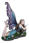 Castle On A Cloud Lavender Fairy Daydreaming With Butterfly Large Statue 23"L