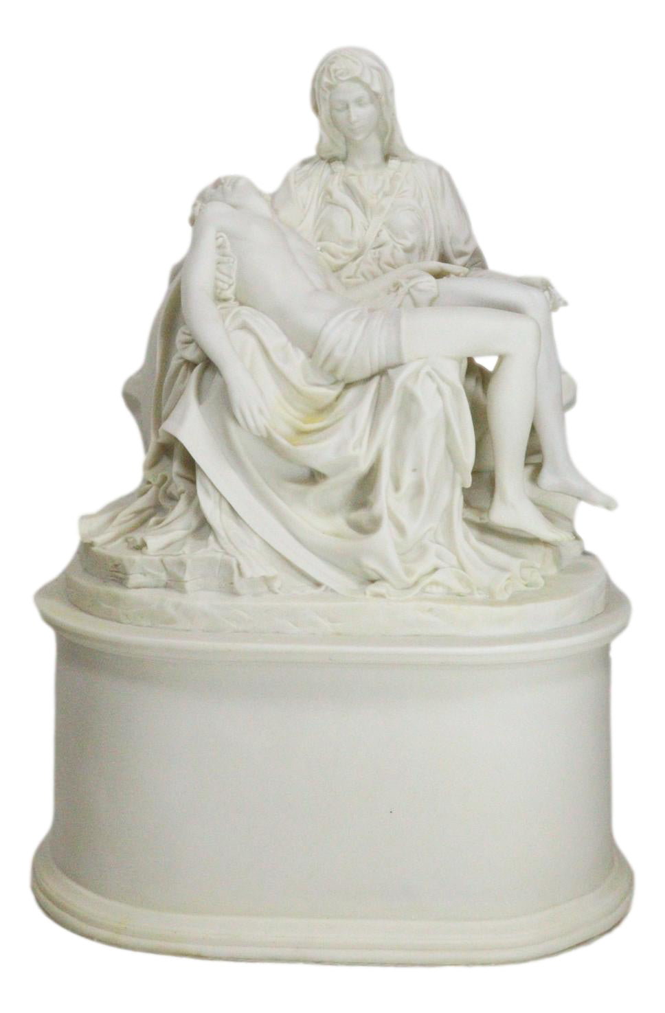 Ebros Gift White Catholic La Pieta Cremation Urn Devotional Figurine 14.75"Tall 300 Cubic Inches Capacity Bottom Load Feature - Ebros Gift