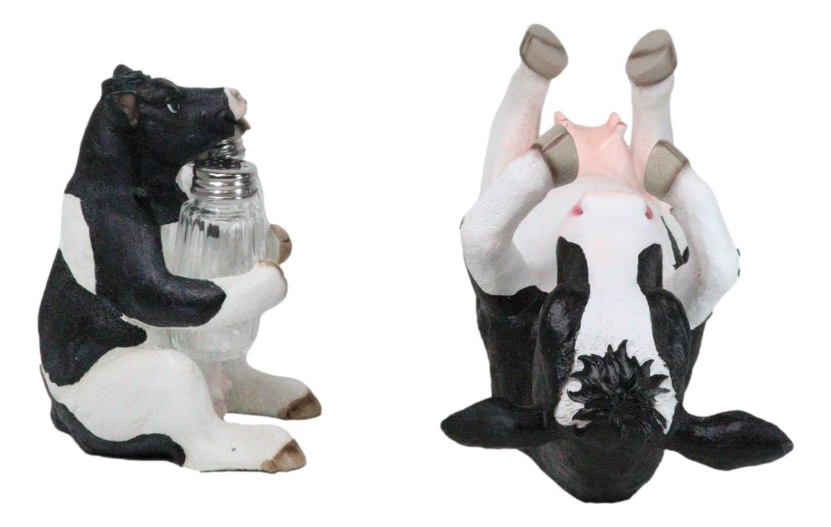Bovine Brew And Moo Spice Wine Bottle And Salt Pepper Holder Set Decorative