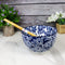 Blue Botanica Floral Blossoms 20Oz Donburi Ramen Soup Bowl With Chopsticks Set