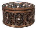 Auspicious Evil Eye Of Providence With Sacred Symbols Round Decorative Box