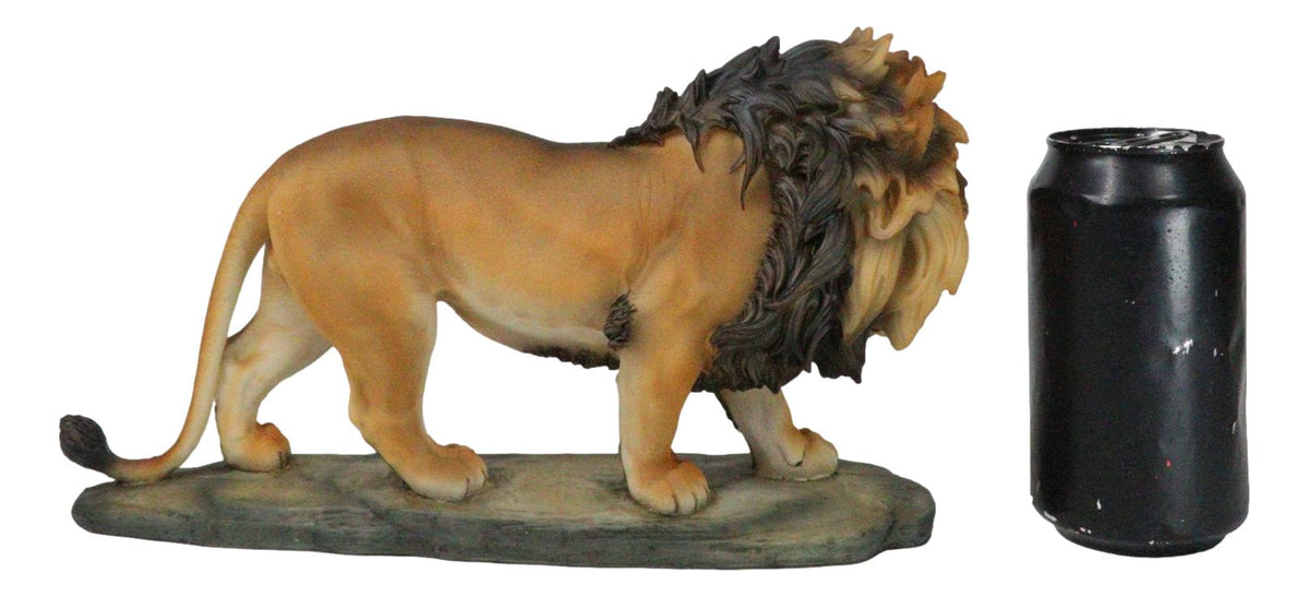 African Savanna Safari Wildlife Majestic Lion Prowling in Grasslands Figurine - Ebros Gift