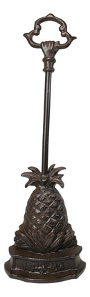 Rustic Cast Iron Tropical Pineapple Door Stop Or Porter With Long Handle