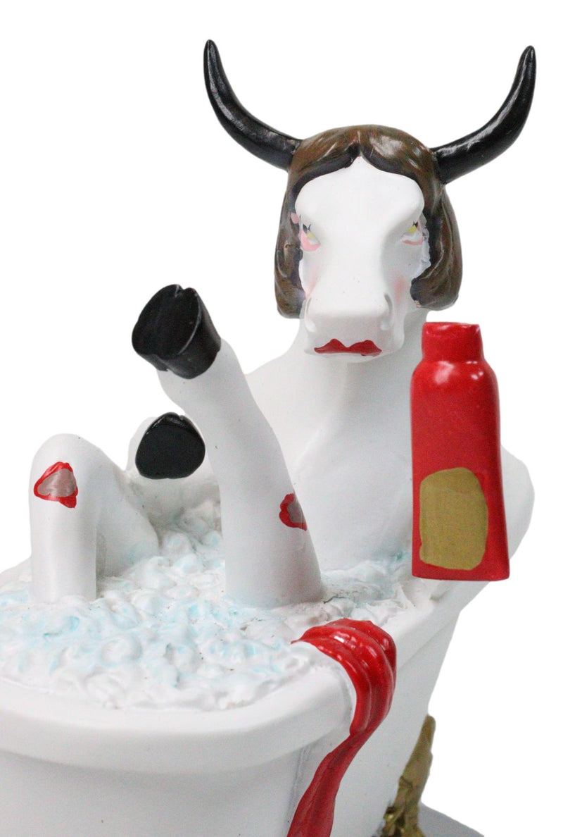 Cow Parade Victorian Bathtub Hot Scene Amore Pin Up Cow Collector's Figurine