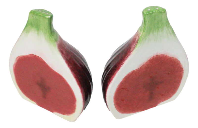 Realistic Ceramic Purple Fig Halves Salt And Pepper Shakers Figurine Set