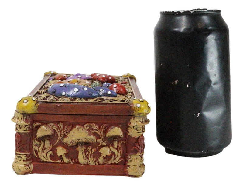 Witchcraft Toadstool Mushrooms Forest Wicca Ornate Tarot Cards Trinket Box