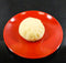 Set Of 6 Traditional Solid Red Black Melamine Salad Appetizer Round Plates 7"D