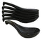 Pack of 6 Charcoal Grey Tone Hakumu Ceramic Asian Soup Spoons With Hook 5.75"L
