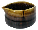 Brown Black Waterfall Ceramic Japanese Matcha Green Tea Bowl Whisk & Scoop Set