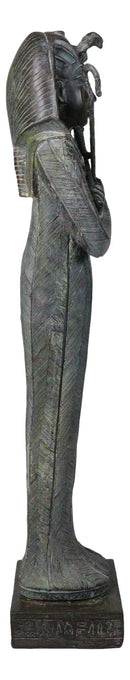 Ancient Egyptian Pharaoh Sarcophagus Mummy With Crook and Flail Figurine 16"H