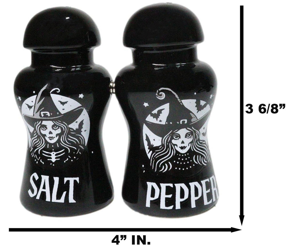 Wicca Black Magic Grand High Witch Apothecary Ceramic Salt Pepper Shakers Set