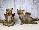 Pack Of 2 Hog Heavens Yoga Pigs In Cobra And Lotus Meditation Pose Figurines