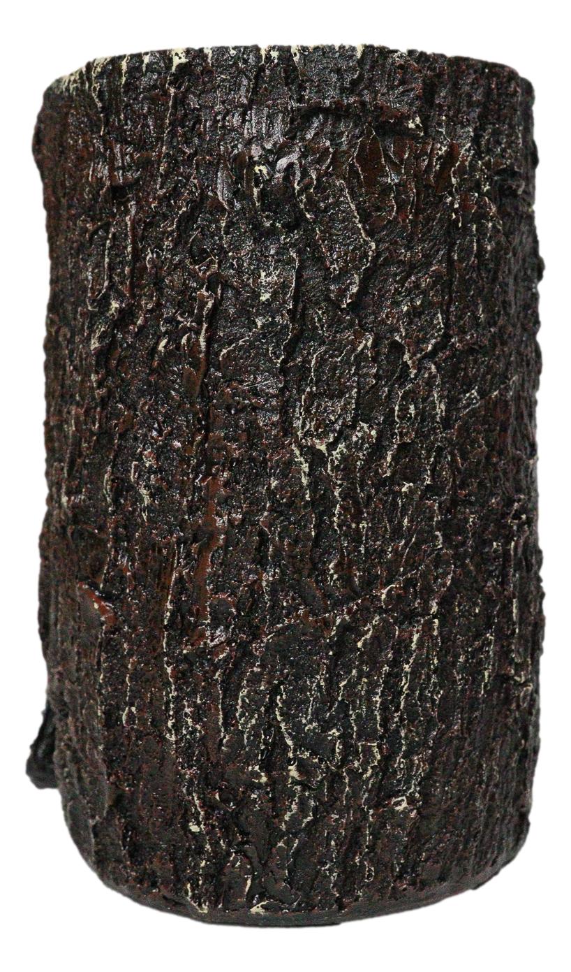 Bald Eagle Pillar Candle Holder Rustic American Eagle Figurine Tree Bark Design