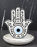 Wicca Hand of God Hamsa Palm Evil Eye Ceramic Backflow Incense Holder Figurine