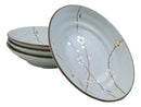 Made In Japan Porcelain Soushun Sakura Green Plum 9"D Deep Plates Bowls Set - Ebros Gift