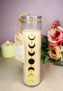 Pack of 2 Celestial Moon Phase Tube Candle Coconut Tall Candles In Glass Jar 8"H