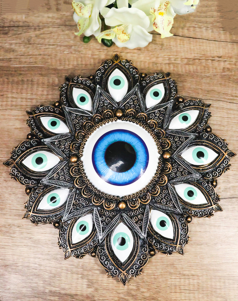 Evil Eye Of Providence With Geometric Sacred Symbols Decorative Wall Plaque