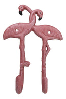 Pack Of 2 Tropical Paradise Pink Flamingo Birds 2 Pegs Double Wall Hook Decor